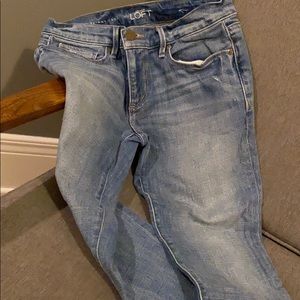 Loft Relaxed fit distressed crop jeans